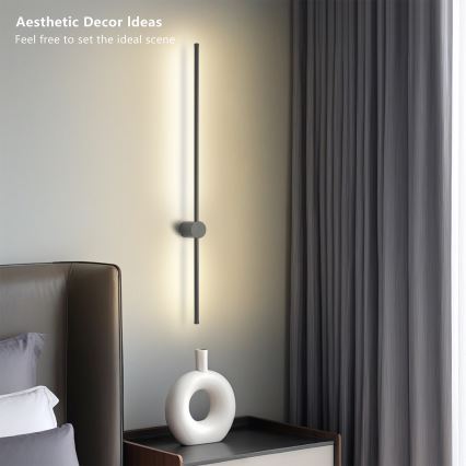 Brilagi - Aplique de pared exterior AURA LED 20W/230V 3000K IP54 97 cm antracita CRI 90