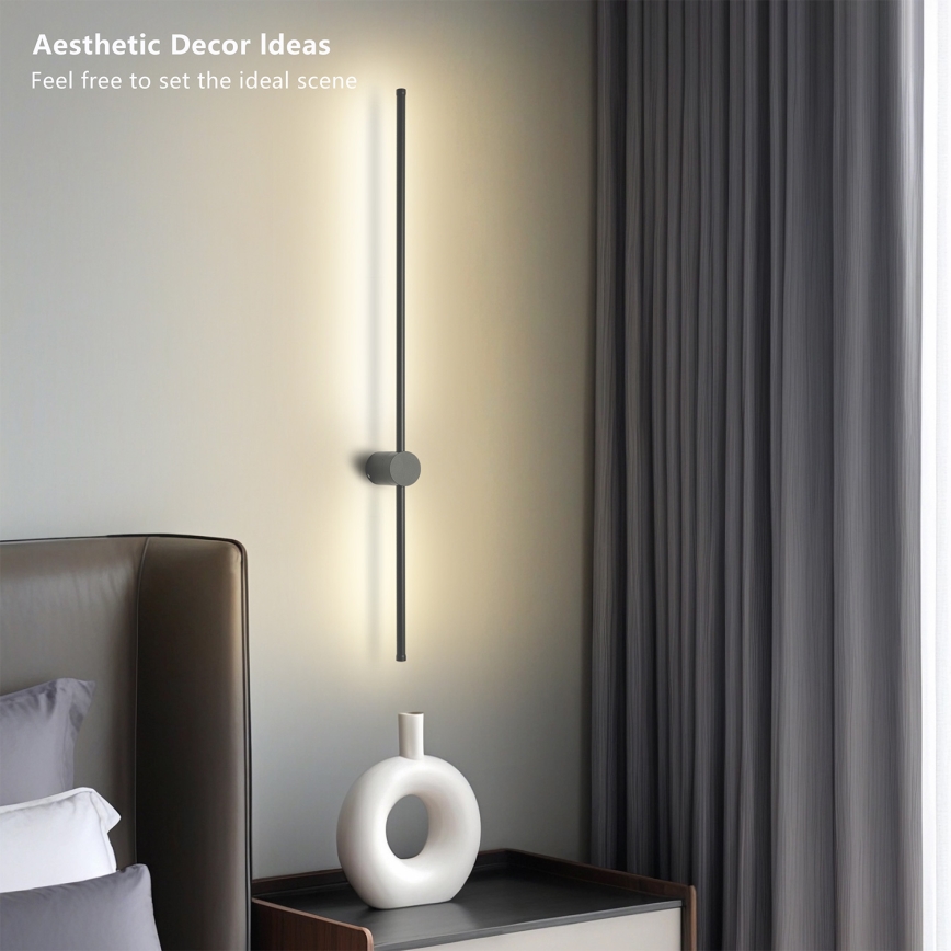 Brilagi - Aplique de pared exterior AURA LED 20W/230V 3000K IP54 97 cm antracita CRI 90