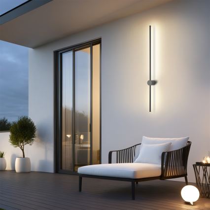 Brilagi - Aplique de pared exterior AURA LED 20W/230V 3000K IP54 97 cm antracita CRI 90