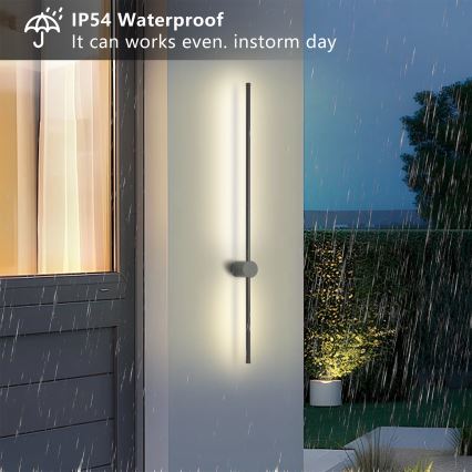 Brilagi - Aplique de pared exterior AURA LED 20W/230V 3000K IP54 97 cm antracita CRI 90