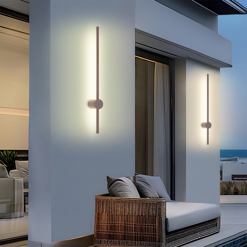 Brilagi - Aplique de pared LED para exteriores AURA LED/12W/230V 3000K IP54 65 cm marrón CRI 90