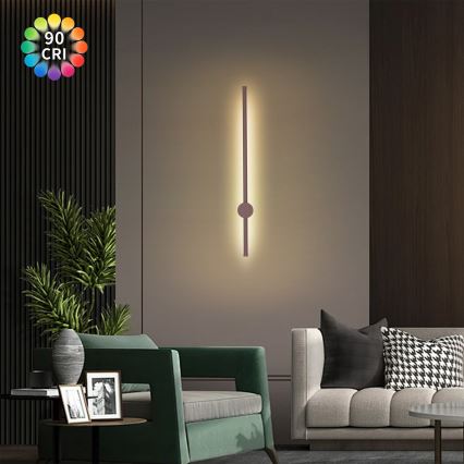Brilagi - Aplique de pared LED para exteriores AURA LED/12W/230V 3000K IP54 65 cm marrón CRI 90