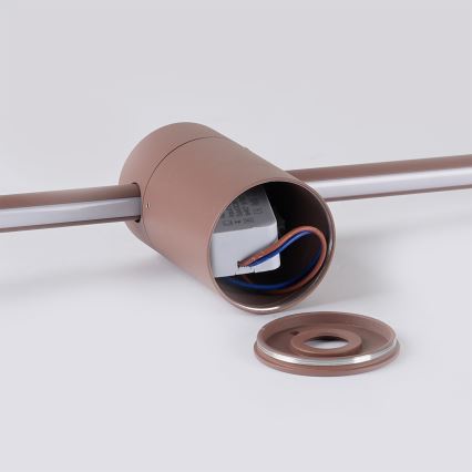 Brilagi - Aplique de pared LED para exteriores AURA LED/12W/230V 3000K IP54 65 cm marrón CRI 90