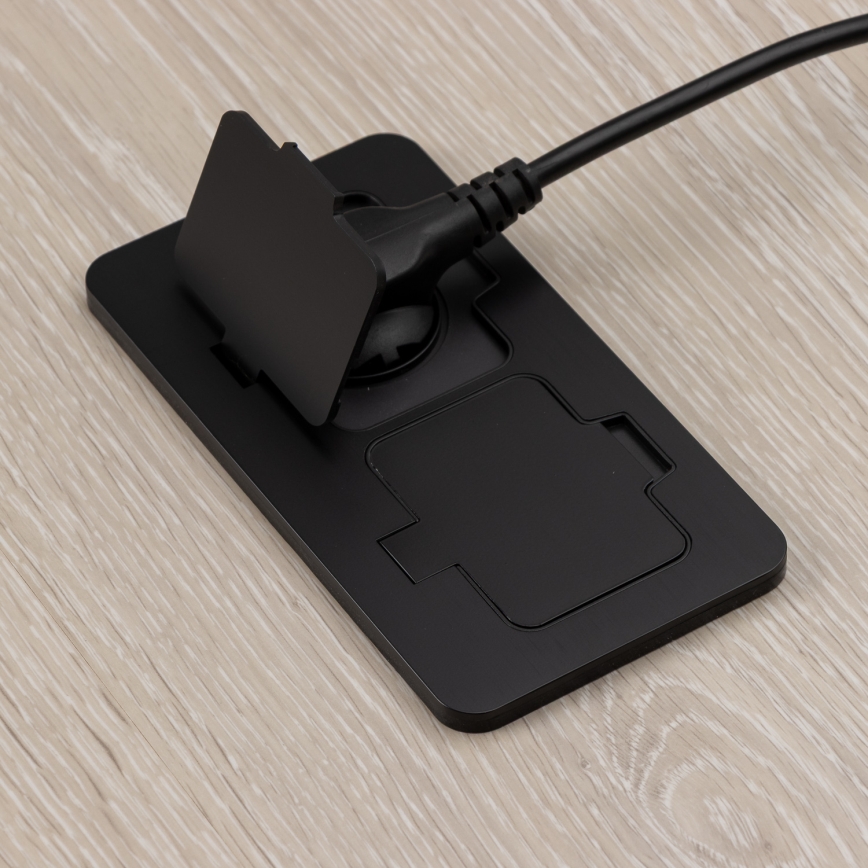 Brilagi - Base empotrada de suelo para exterior, doble, IP55, negra, rectangular