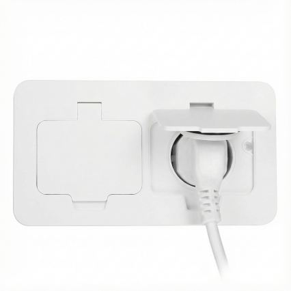 Brilagi - Base empotrada de suelo para exterior, doble toma de corriente IP55, blanca, rectangular