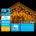 BRILAGI - Cadena de luces navideñas LED de exterior 200xLED/8 funciones 13x0,6m IP44 blanco cálido