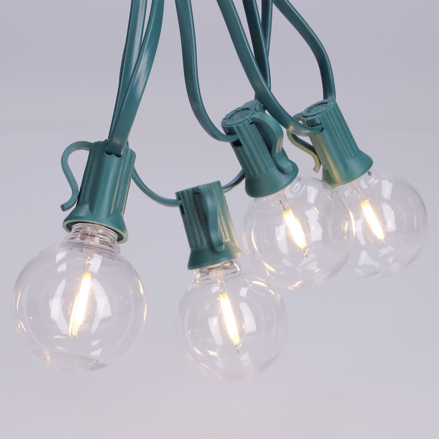 Brilagi - Guirnalda decorativa LED para exterior GIRLANDA 25xE12/0,8W/230V 20m verde IP44 blanco cálido