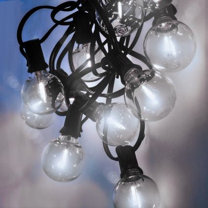 Brilagi - Guirnalda decorativa LED para exterior GIRLANDA 25xE12/0,8W/230V 20m IP44 blanco frío