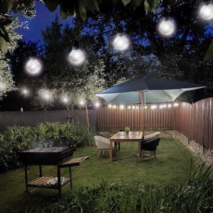 Brilagi - Guirnalda decorativa LED para exterior GIRLANDA 25xE12/0,8W/230V 20m IP44 blanco frío
