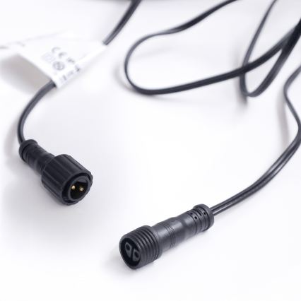 Brilagi - Cadena decorativa LED para exterior GIRLANDA 10xE12/0,6W/230V 8m negra IP44 blanco cálido