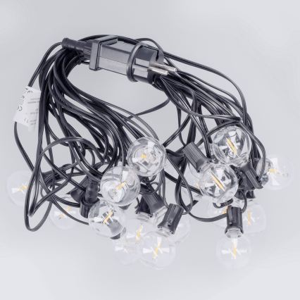 Brilagi - Cadena decorativa LED para exterior GIRLANDA 18xE12/0,6W/230V 13m negra IP44 blanco cálido