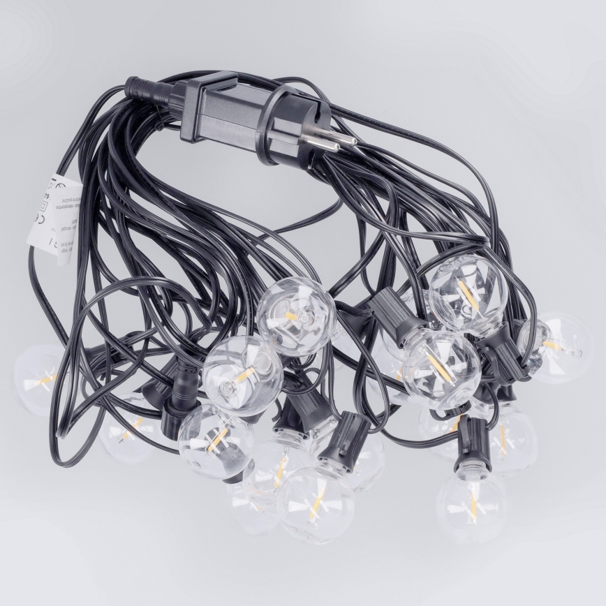 Brilagi - Cadena decorativa LED para exterior GIRLANDA 18xE12/0,6W/230V 13m negra IP44 blanco cálido