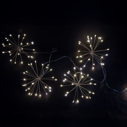 Brilagi - Cadena LED para exterior 150 LEDs 5 m IP44 blanco frío efecto de fuegos artificiales