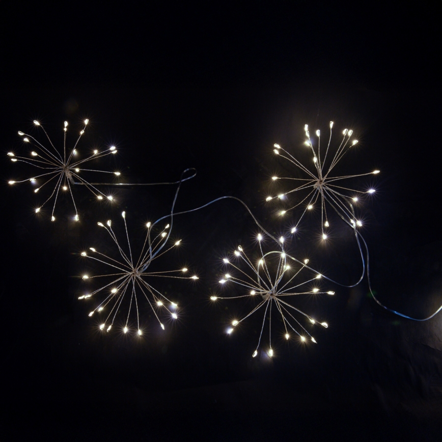 Brilagi - Cadena LED para exterior 150 LEDs 5 m IP44 blanco frío efecto de fuegos artificiales