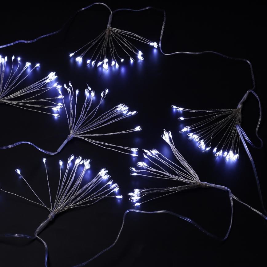 Brilagi - Cadena LED para exterior 150 LEDs 5 m IP44 blanco frío efecto de fuegos artificiales