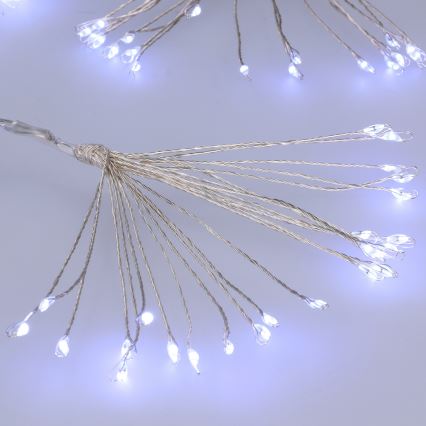 Brilagi - Cadena LED para exterior 150 LEDs 5 m IP44 blanco frío efecto de fuegos artificiales