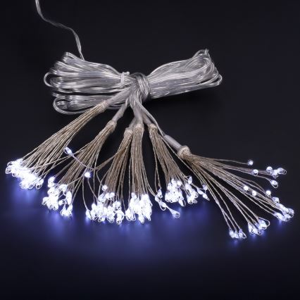 Brilagi - Cadena LED para exterior 150 LEDs 5 m IP44 blanco frío efecto de fuegos artificiales