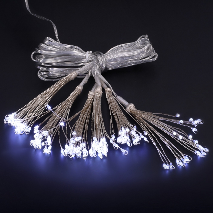 Brilagi - Cadena LED para exterior 150 LEDs 5 m IP44 blanco frío efecto de fuegos artificiales