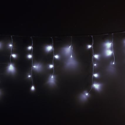 Brilagi - Cadena de luces LED para exterior, 200 LEDs, 8 funciones, 13 m, IP44, blanco frío, efecto carámbanos