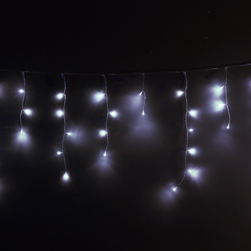 Brilagi - Cadena de luces LED para exterior, 200 LEDs, 8 funciones, 13 m, IP44, blanco frío, efecto carámbanos