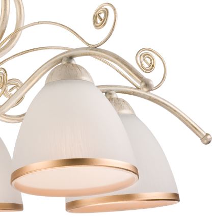 Brilagi - Candelabro LED colgante con cadena ANTICO 5xE27/60W/230V 3000K pátina blanca