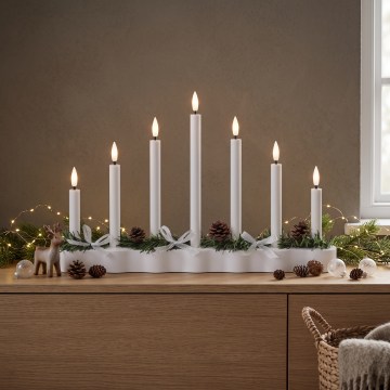 BRILAGI - candelabro navideño LED 7xLED/2xAA blanco