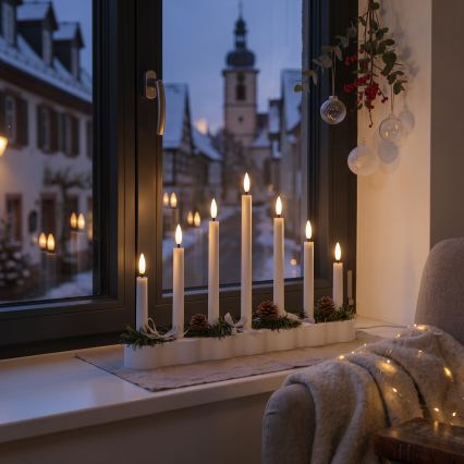 BRILAGI - candelabro navideño LED 7xLED/2xAA blanco