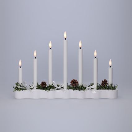 BRILAGI - candelabro navideño LED 7xLED/2xAA blanco