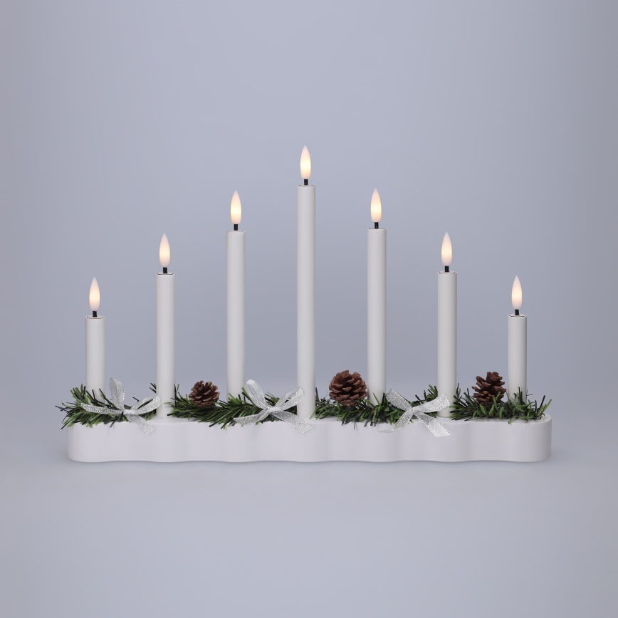 BRILAGI - candelabro navideño LED 7xLED/2xAA blanco