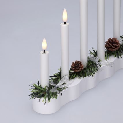 BRILAGI - candelabro navideño LED 7xLED/2xAA blanco