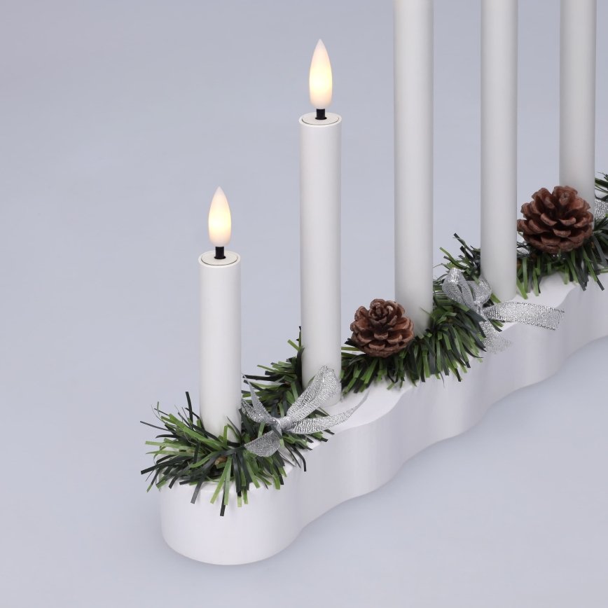 BRILAGI - candelabro navideño LED 7xLED/2xAA blanco