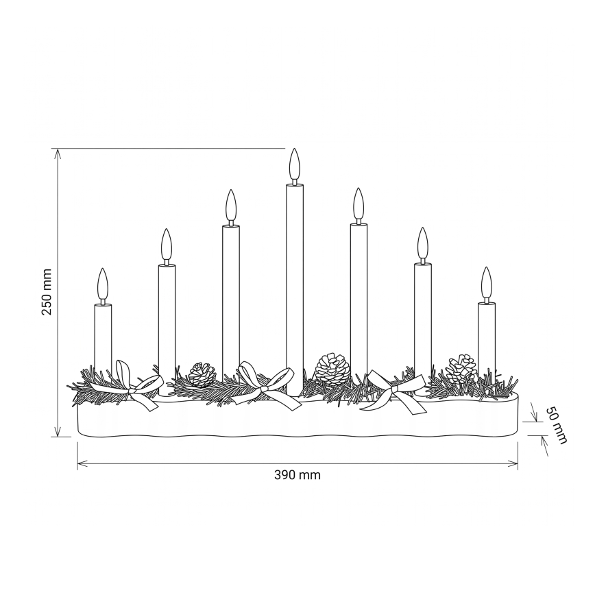 BRILAGI - candelabro navideño LED 7xLED/2xAA blanco