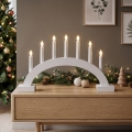 BRILAGI - Candelabro navideño LED 7xLED/2xAA blanco