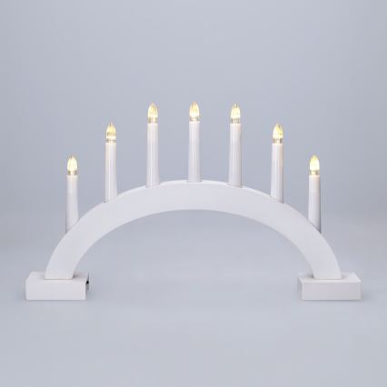 BRILAGI - Candelabro navideño LED 7xLED/2xAA blanco