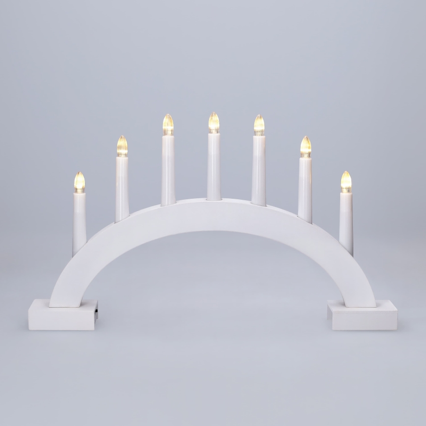 BRILAGI - Candelabro navideño LED 7xLED/2xAA blanco