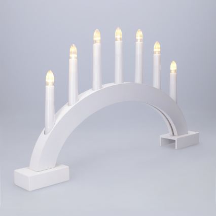 BRILAGI - Candelabro navideño LED 7xLED/2xAA blanco