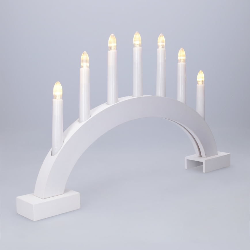 BRILAGI - Candelabro navideño LED 7xLED/2xAA blanco
