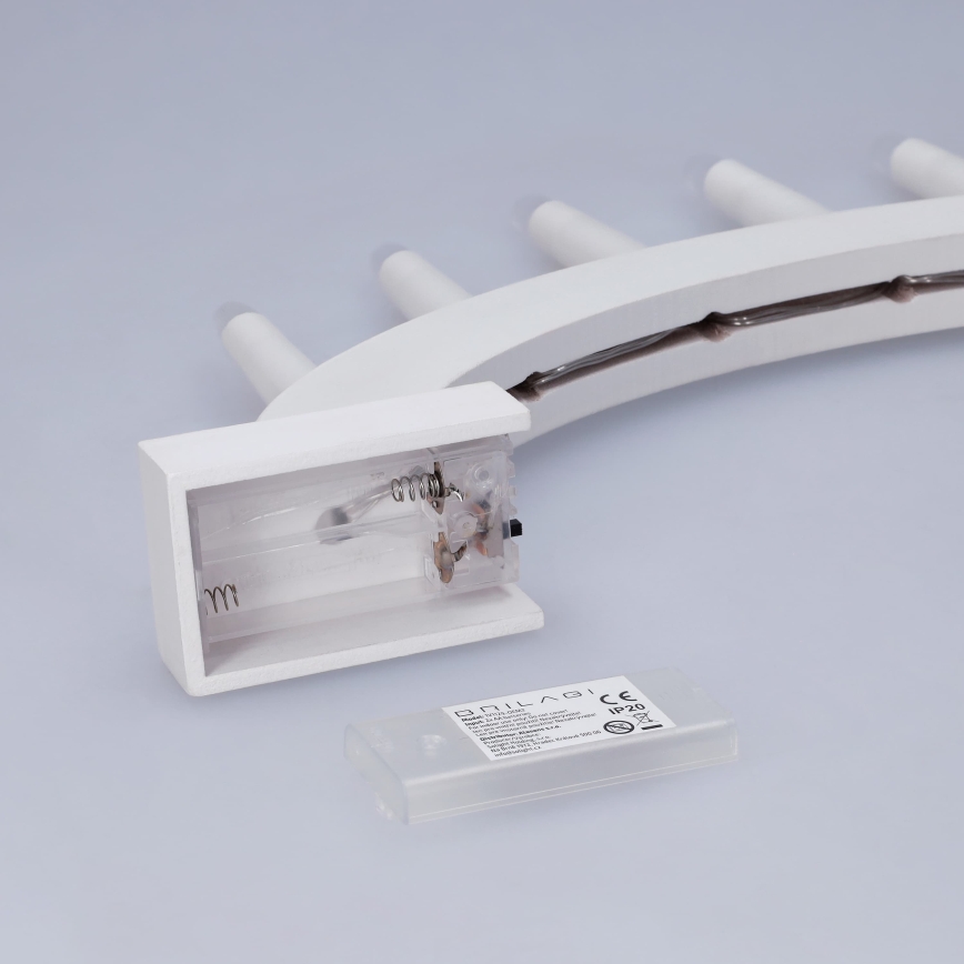 BRILAGI - Candelabro navideño LED 7xLED/2xAA blanco