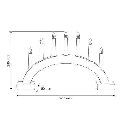 BRILAGI - Candelabro navideño LED 7xLED/2xAA blanco