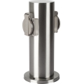Brilagi - Columna de enchufe para exterior PILLAR 2Z SCHUKO 230V IP44 cromo mate