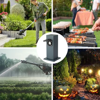 Brilagi - Columna de enchufes para exterior PILLAR 1Z SCHUKO 230V IP44 antracita