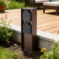 Brilagi - Columna de enchufes para exterior PILLAR 2 tomas SCHUKO 230V IP44 marrón