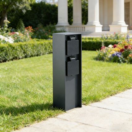 BRILAGI - Columna de enchufes para exterior PILLAR 2Z SCHUKO 230V IP44 antracita