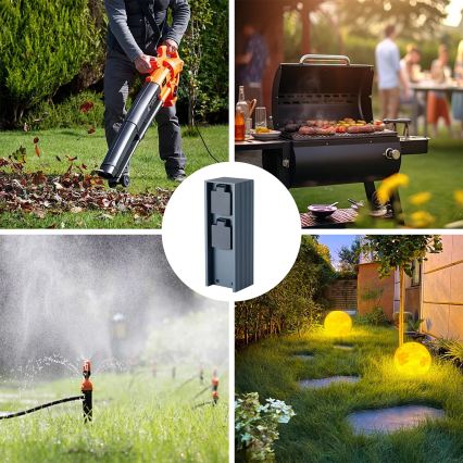 Brilagi - Columna exterior de tomas de corriente PILLAR 2Z Schuko 230 V IP44 antracita