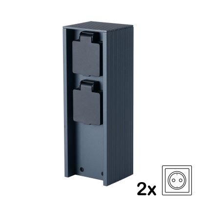 Brilagi - Columna exterior de tomas de corriente PILLAR 2Z Schuko 230 V IP44 antracita
