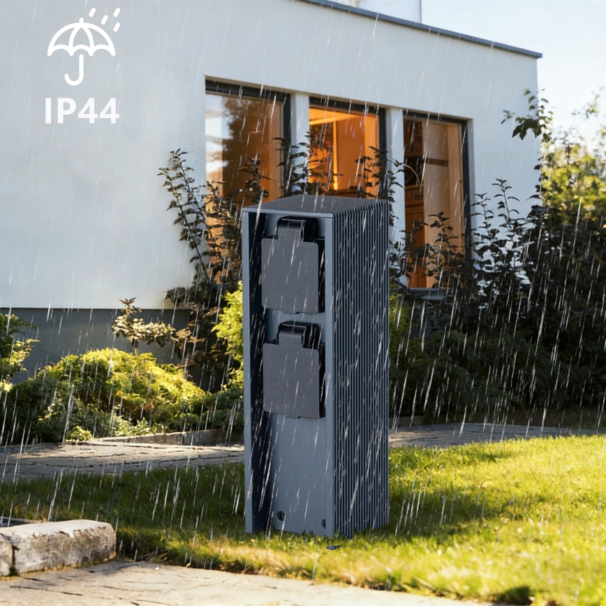 Brilagi - Columna exterior de tomas de corriente PILLAR 2Z Schuko 230 V IP44 antracita