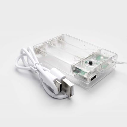 BRILAGI - Cortina de Navidad LED 77xLED/3xAA/USB 1,8m blanco cálido