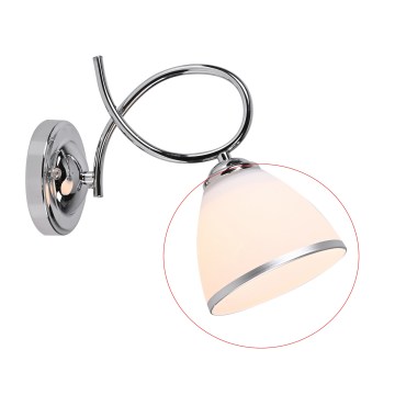 Brilagi - Cristal de repuesto para aplique de pared y lámpara de techo FRED E27 Ø 13,5 cm crema/cromo brillante