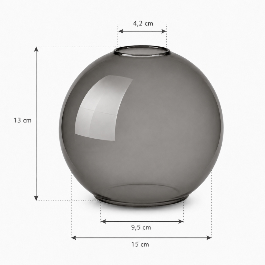 Brilagi - Cristal de repuesto para lámpara de araña DIOR (casquillo E27), diámetro 15 cm, gris ahumado