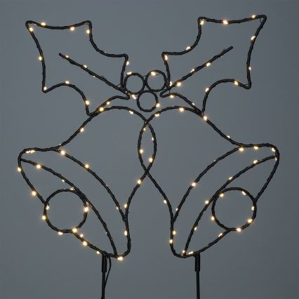 Brilagi - Decoración navideña exterior LED/3xAA IP44 55x32 cm cascabeles